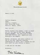 President Clinton Letter Small